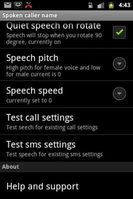 Spoken caller name free android App screenshot 0